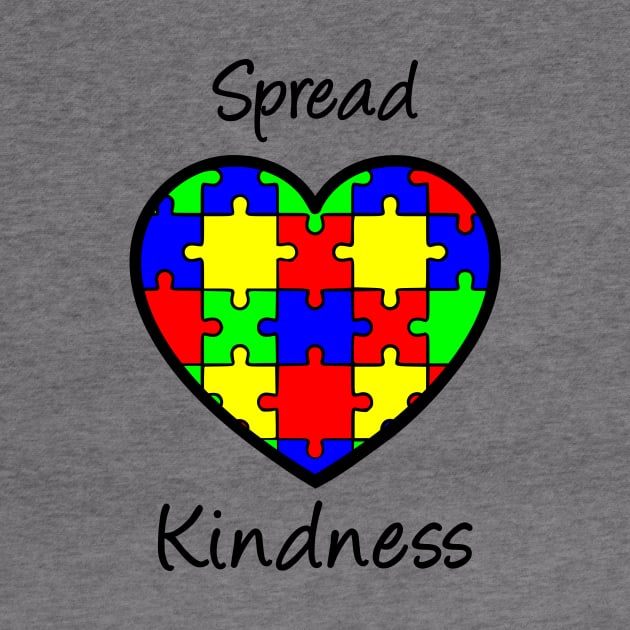 Autism Awareness Spread Kindness Heart by LaurenElin